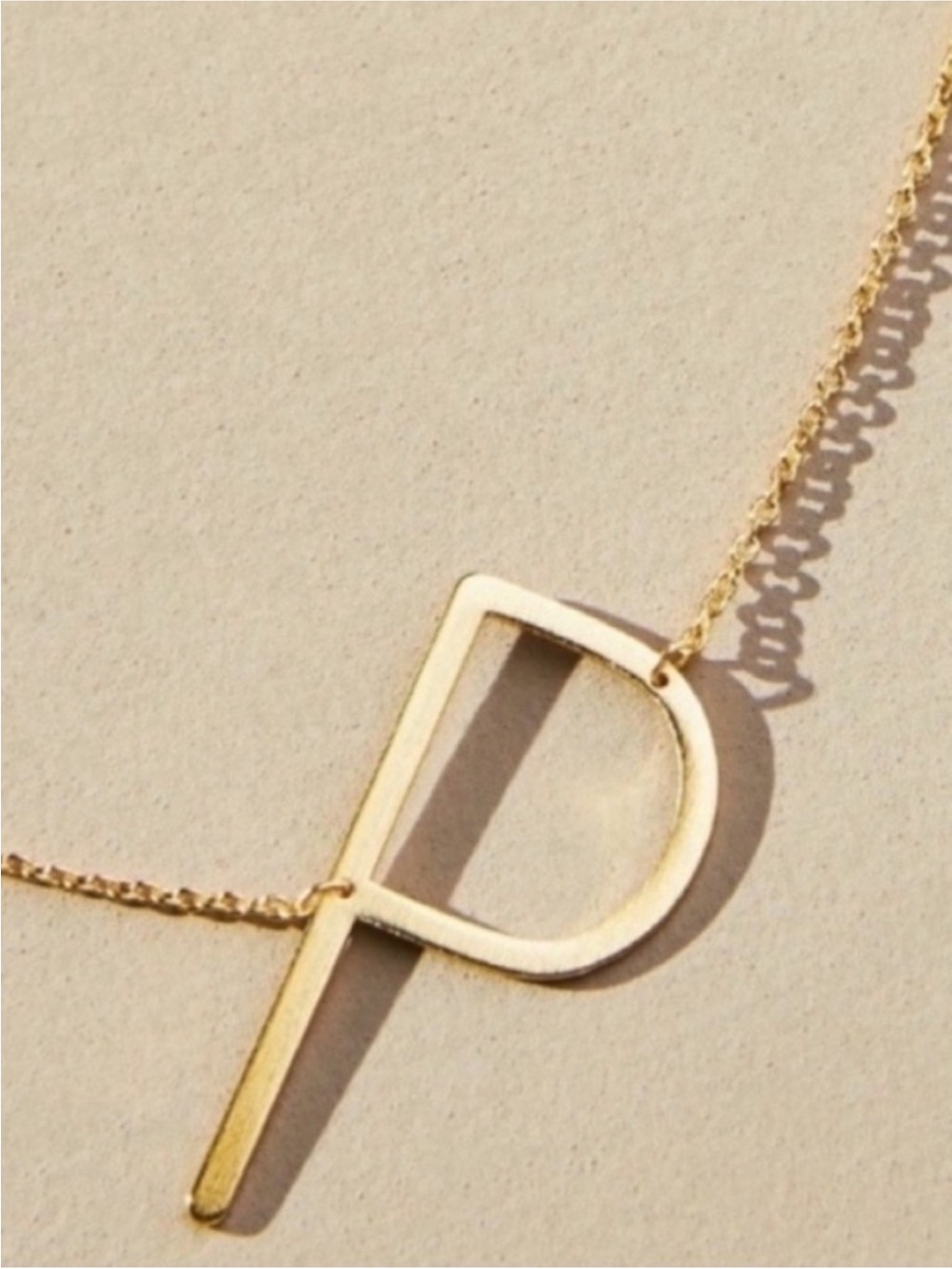 New! Gold Initial Letter Monogram Necklace NWOT